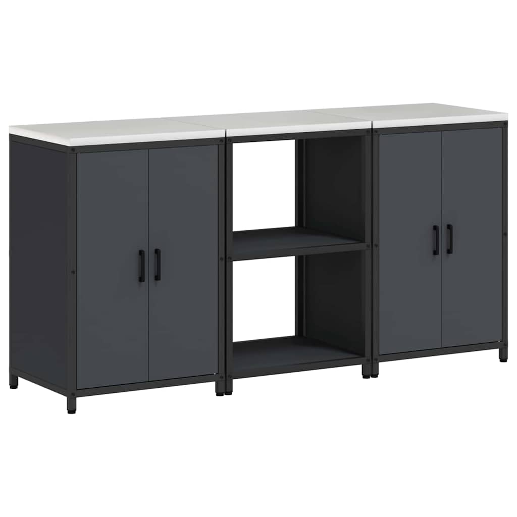 Σετ Αποθήκευσης Κουζίνας 3 pcs Ανθρακί Ψυχρής έλασης χάλυβας - Pakobazaar