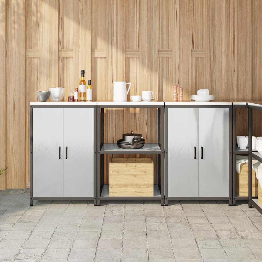 Σετ Αποθήκευσης Κουζίνας με ράφι 3 pcs Ασημί Ανοξείδωτο ατσάλι