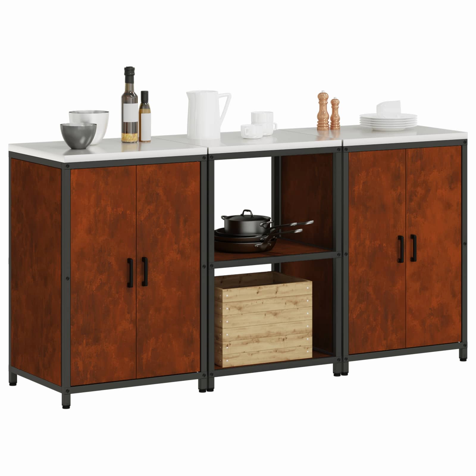 Σετ Αποθήκευσης Κουζίνας HATTEM 3 pcs Σκ rusty Ατσάλι
