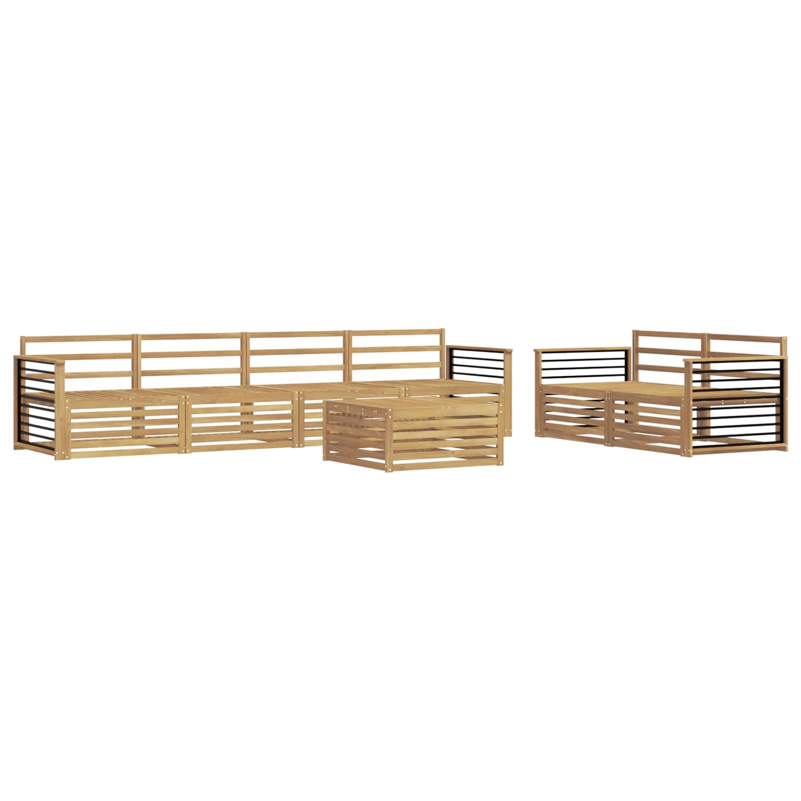 Σειρά Καναπέ Εξωτερικού 7 pcs Λευκό 79 x 79 x 37 εκ
