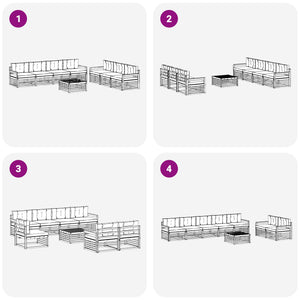 Σειρά Καναπέ Εξωτερικού 8 pcs Λευκό και Μπεζ 79 x 79 x 37 εκ - Pakobazaar