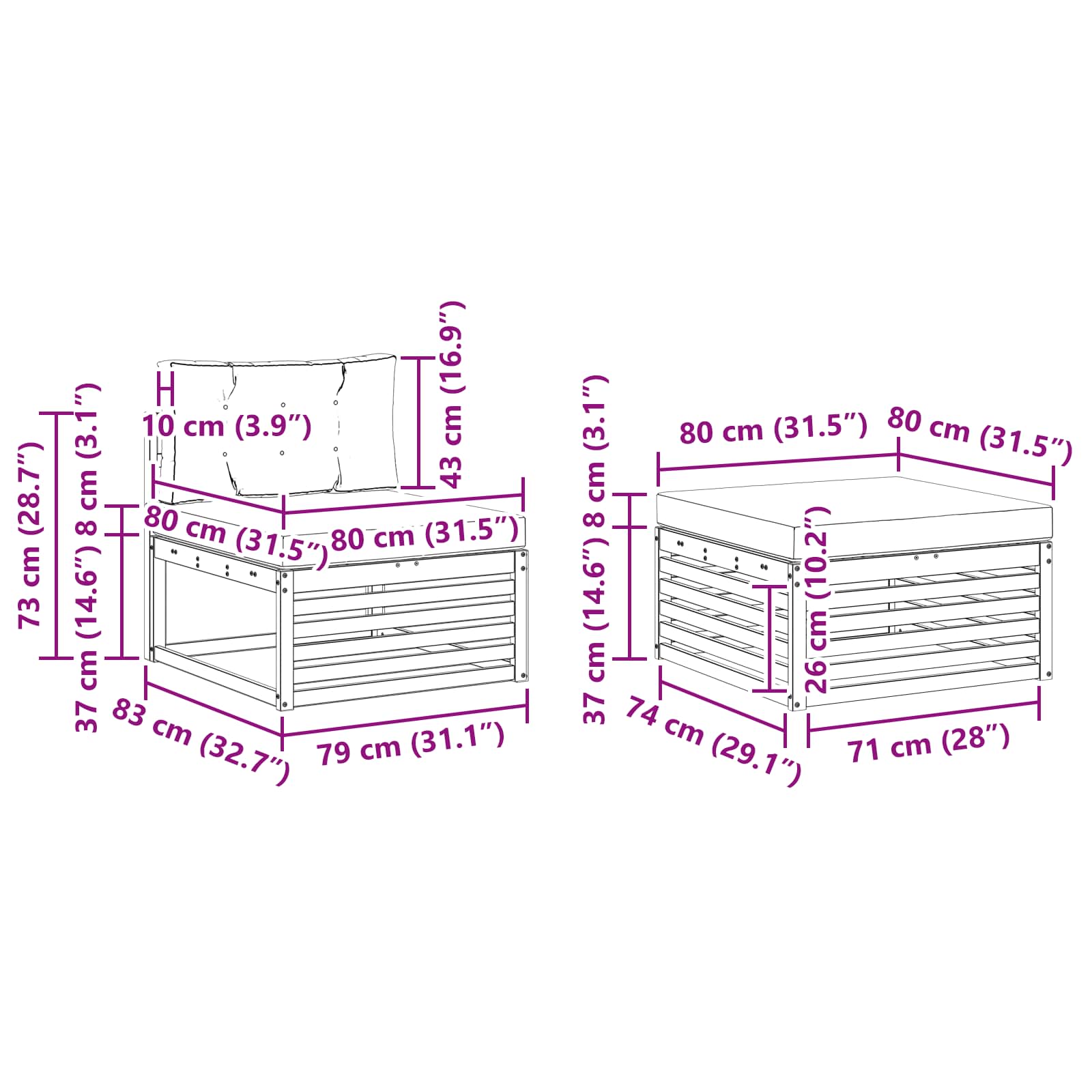 Σειρά Καναπέ Εξωτερικού 4 pcs Λευκό και Μπεζ Πολυεστέρας - Pakobazaar