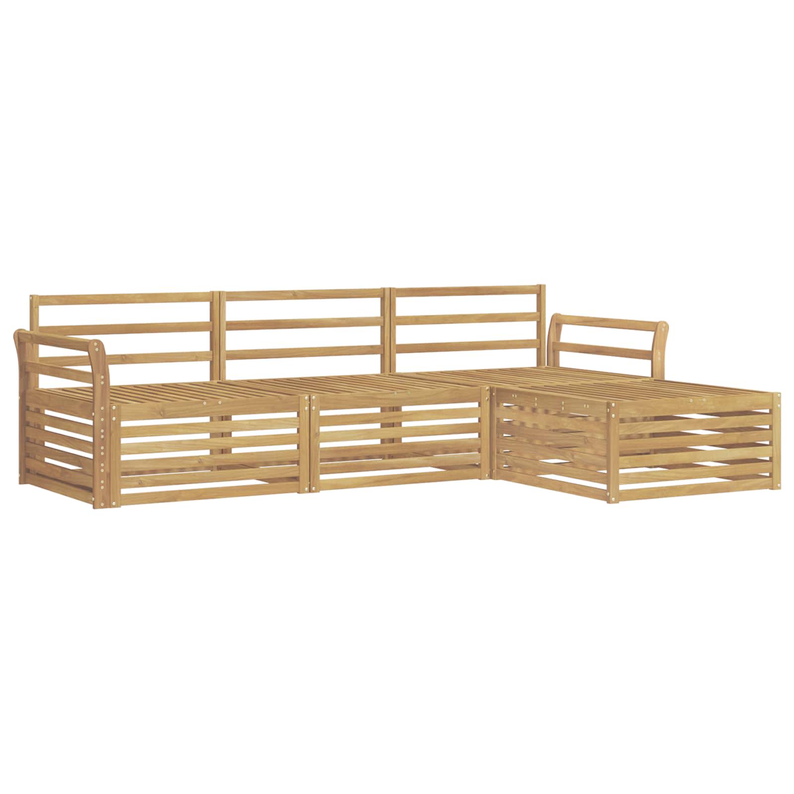 Σειρά Καναπέ Εξωτερικού 4 pcs Λευκό - Pakobazaar