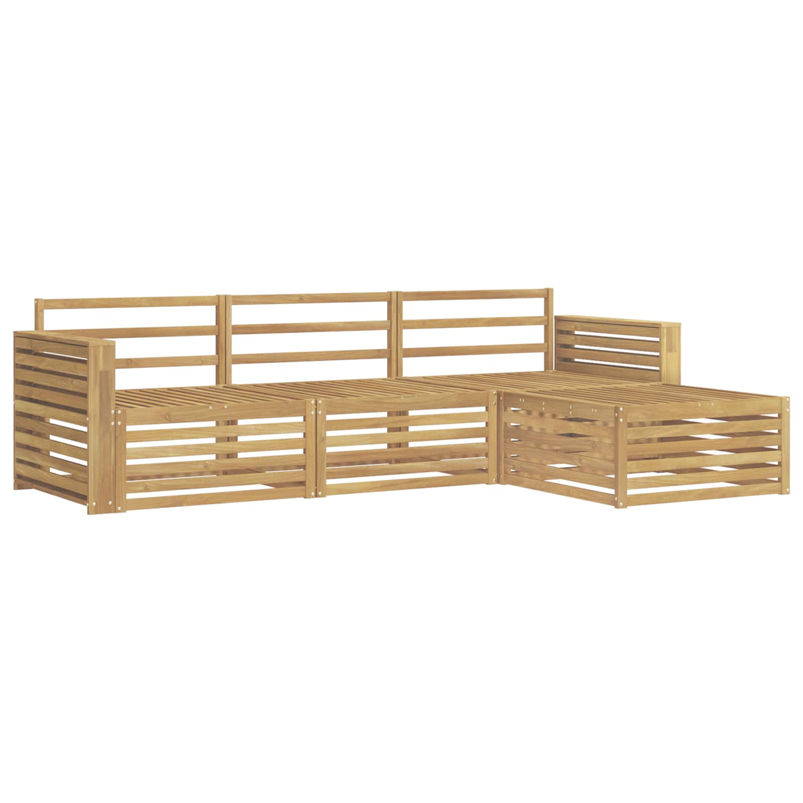 Σειρά Καναπέ Εξωτερικού 4 pcs Λευκό - Pakobazaar