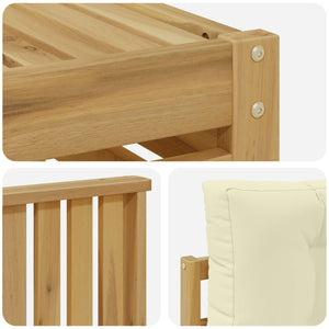 Σειρά Καναπέ Εξωτερικού 6 pcs Λευκό και Κρεμ 79 x 79 x 37 εκ - Pakobazaar