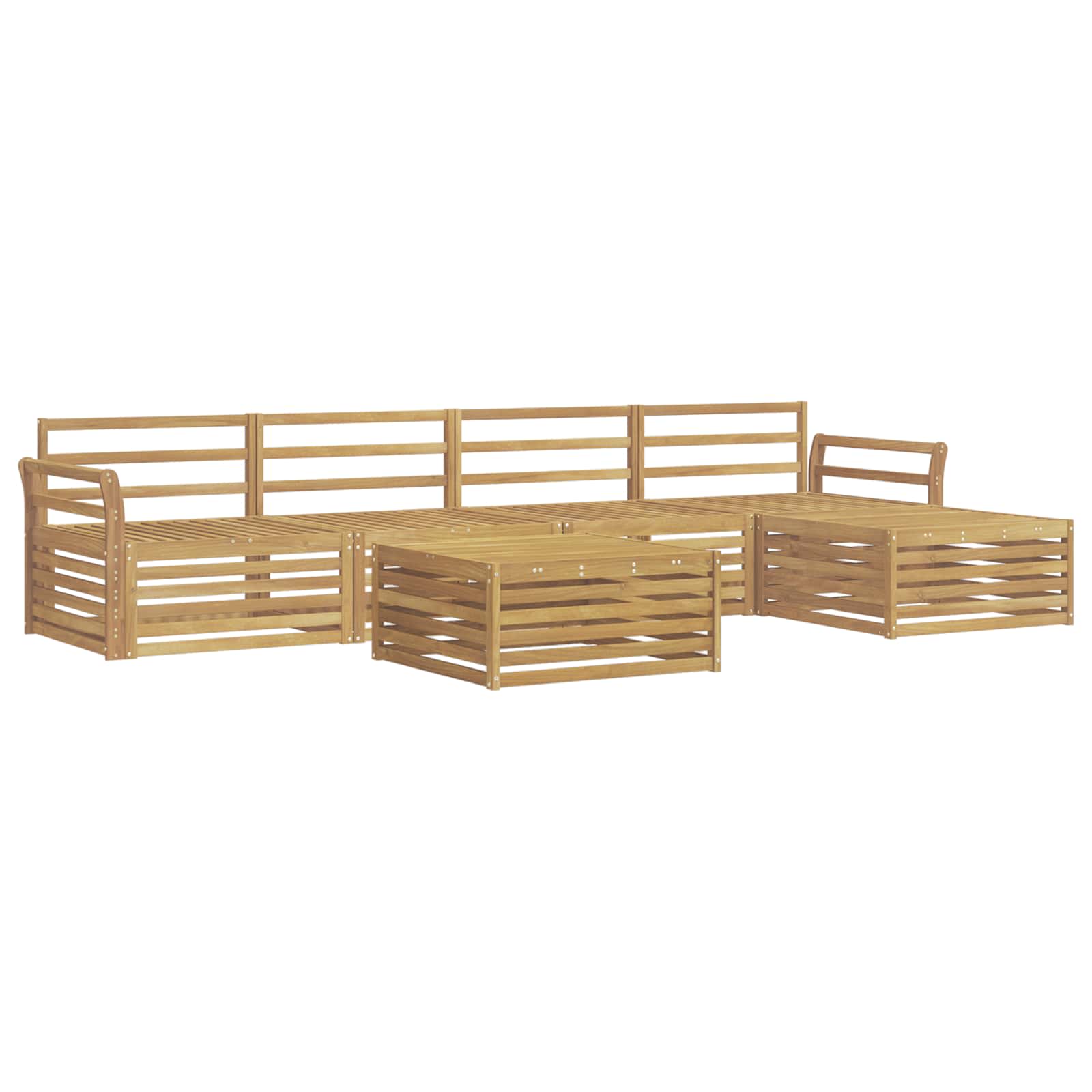 Σειρά Καναπέ Εξωτερικού 6 pcs Λευκό 79 x 79 x 37 εκ - Pakobazaar