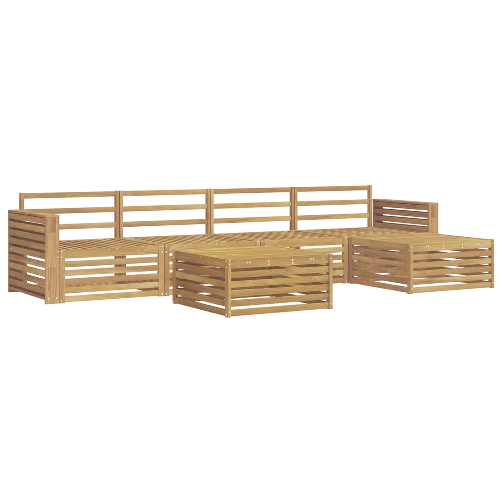 Σειρά Καναπέ Εξωτερικού 6 pcs Λευκό 79 x 79 x 37 εκ - Pakobazaar