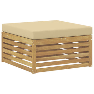 Σειρά Καναπέ Εξωτερικού 6 pcs Λευκό και Μπεζ 79 x 79 x 37 εκ - Pakobazaar
