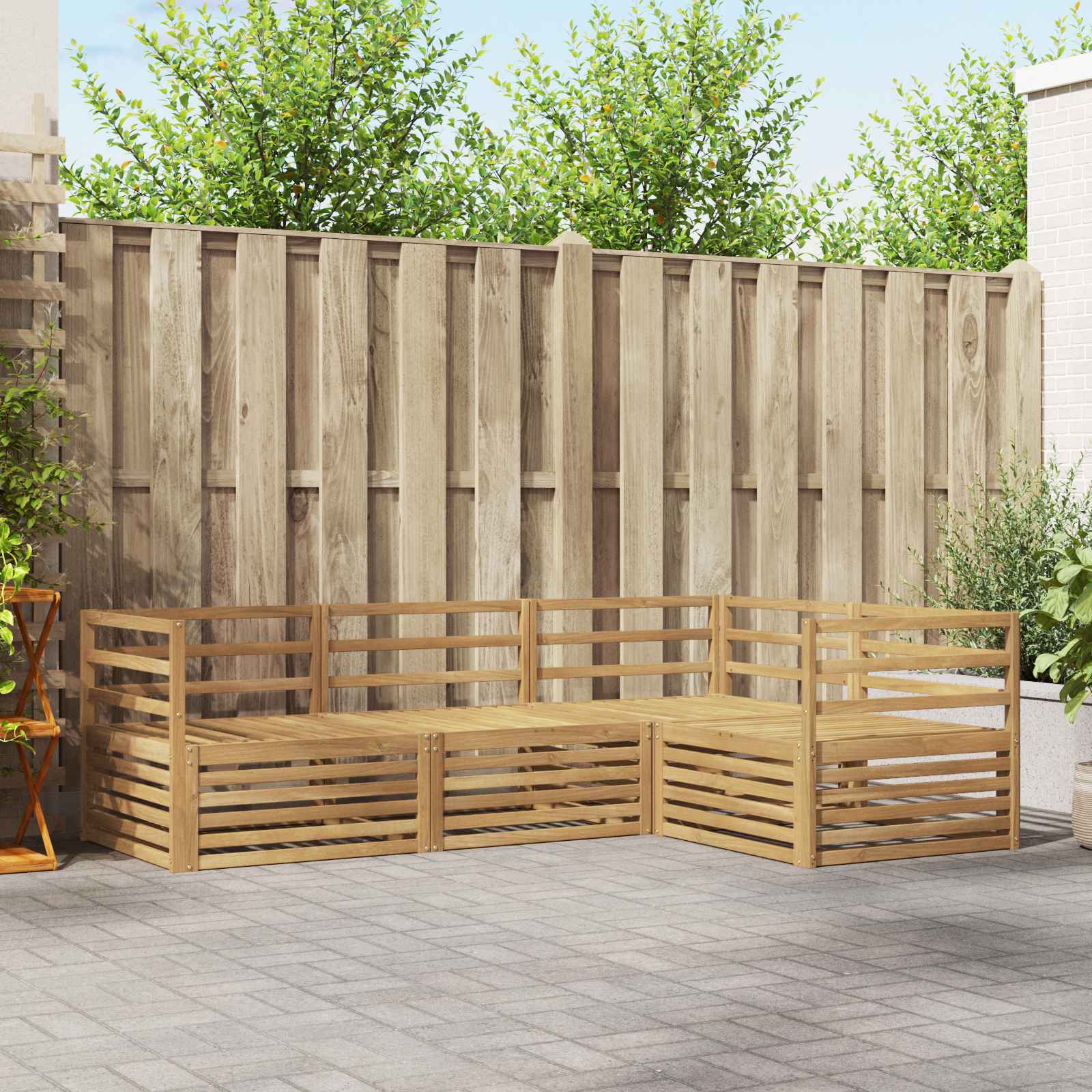 Σειρά Καναπέ Εξωτερικού 4 pcs Λευκό 245,5 x 166,5 x 73 εκ - Pakobazaar