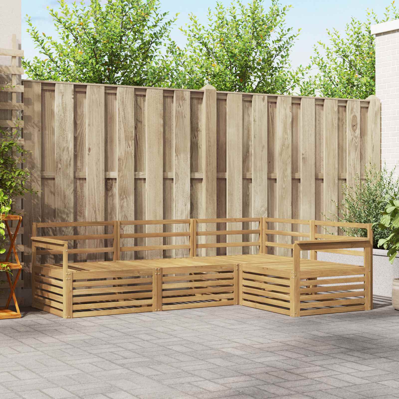 Σειρά Καναπέ Εξωτερικού 4 pcs Λευκό 247,5 x 168,5 x 73 εκ - Pakobazaar