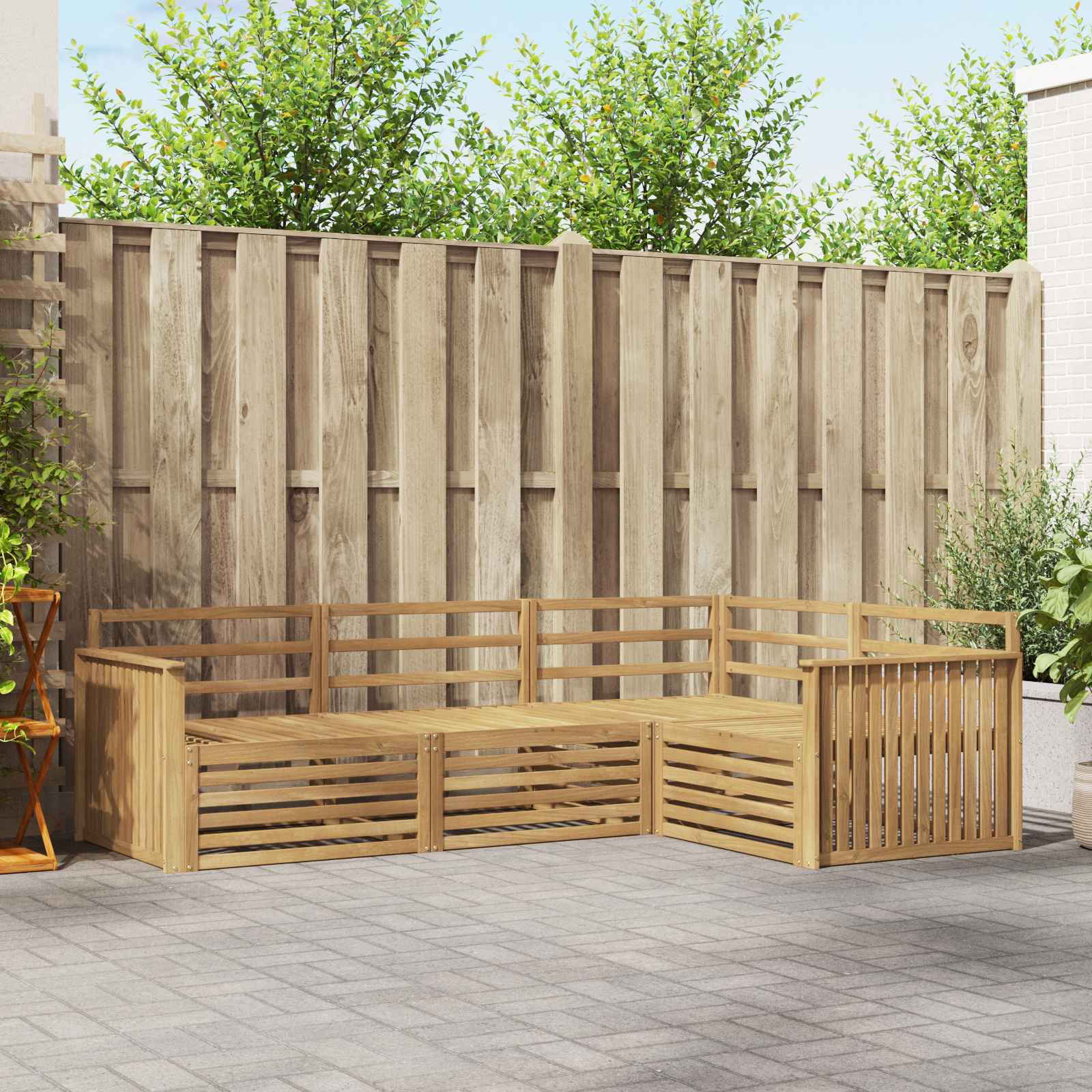 Σειρά Καναπέ Εξωτερικού 4 pcs Λευκό 247,5 x 168,5 x 73 εκ - Pakobazaar