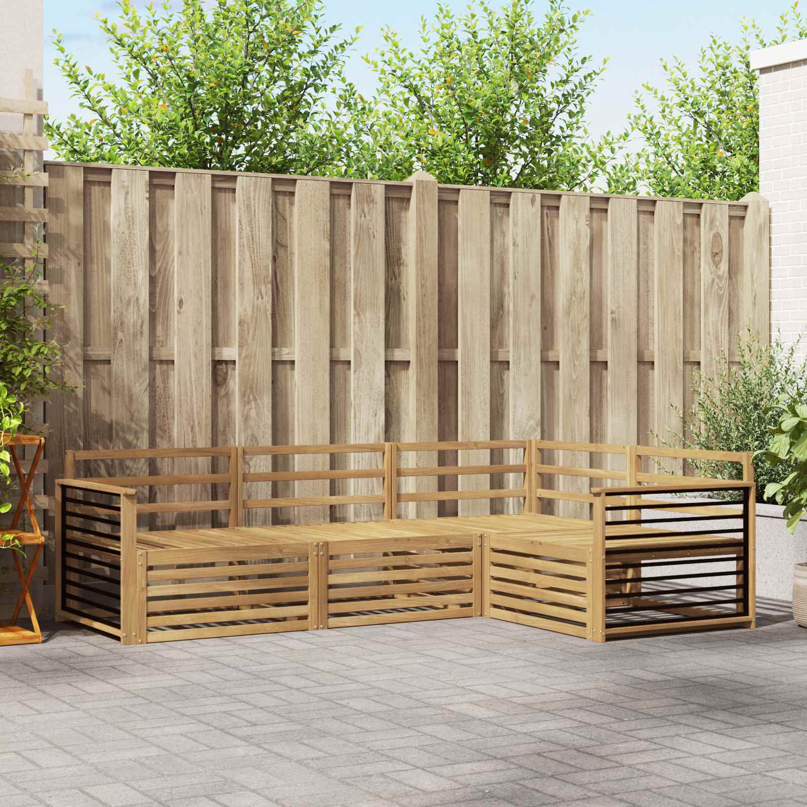 Σειρά Καναπέ Εξωτερικού 4 pcs Λευκό 247,5 x 168,5 x 73 εκ - Pakobazaar