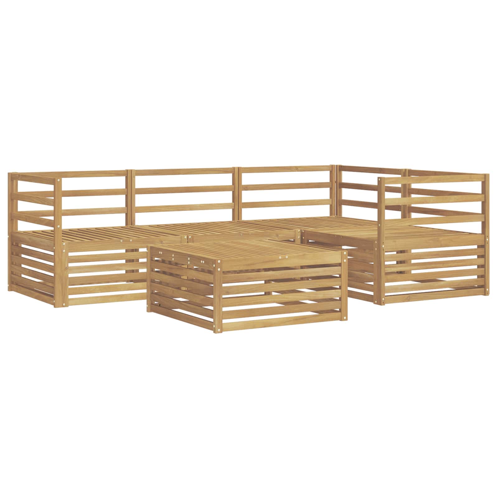 Σειρά Καναπέ Εξωτερικού 5 pcs Λευκό 79 x 79 x 37 εκ - Pakobazaar