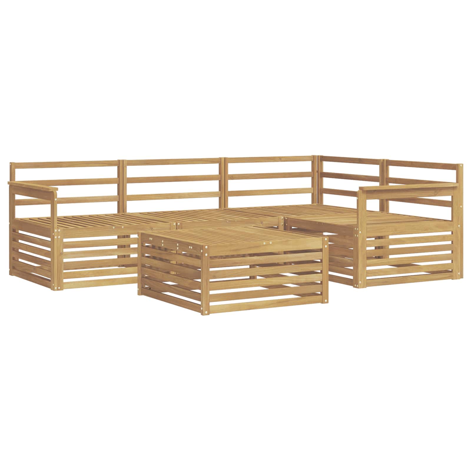 Σειρά Καναπέ Εξωτερικού 5 pcs Λευκό 79 x 79 x 37 εκ - Pakobazaar