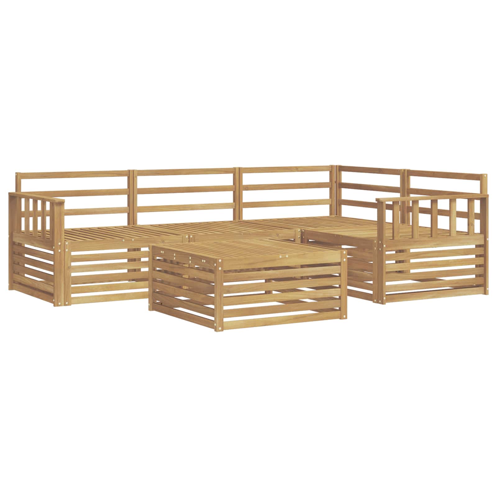 Σειρά Καναπέ Εξωτερικού 5 pcs Λευκό 79 x 79 x 37 εκ - Pakobazaar