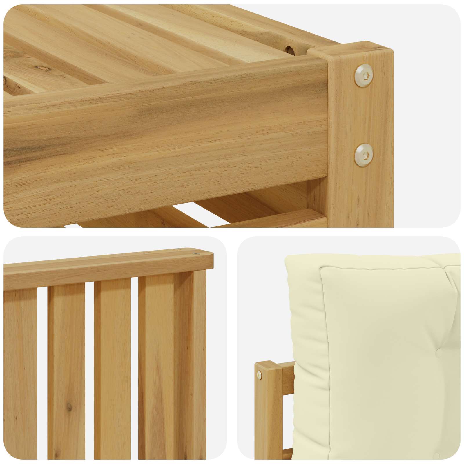 Σειρά Καναπέ Εξωτερικού 5 pcs Λευκό και Κρεμ 79 x 79 x 37 εκ - Pakobazaar