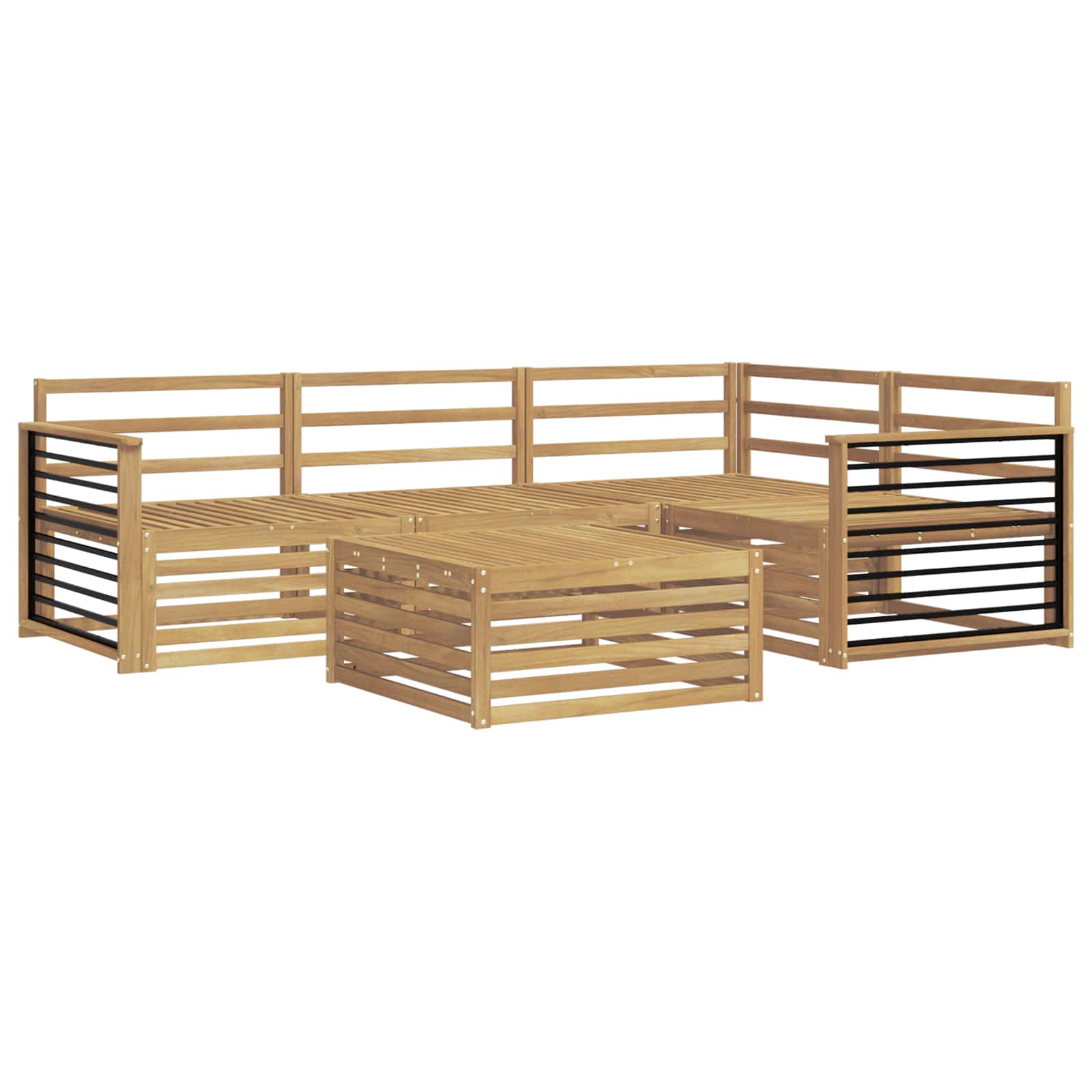 Σειρά Καναπέ Εξωτερικού 5 pcs Λευκό 79 x 79 x 37 εκ - Pakobazaar