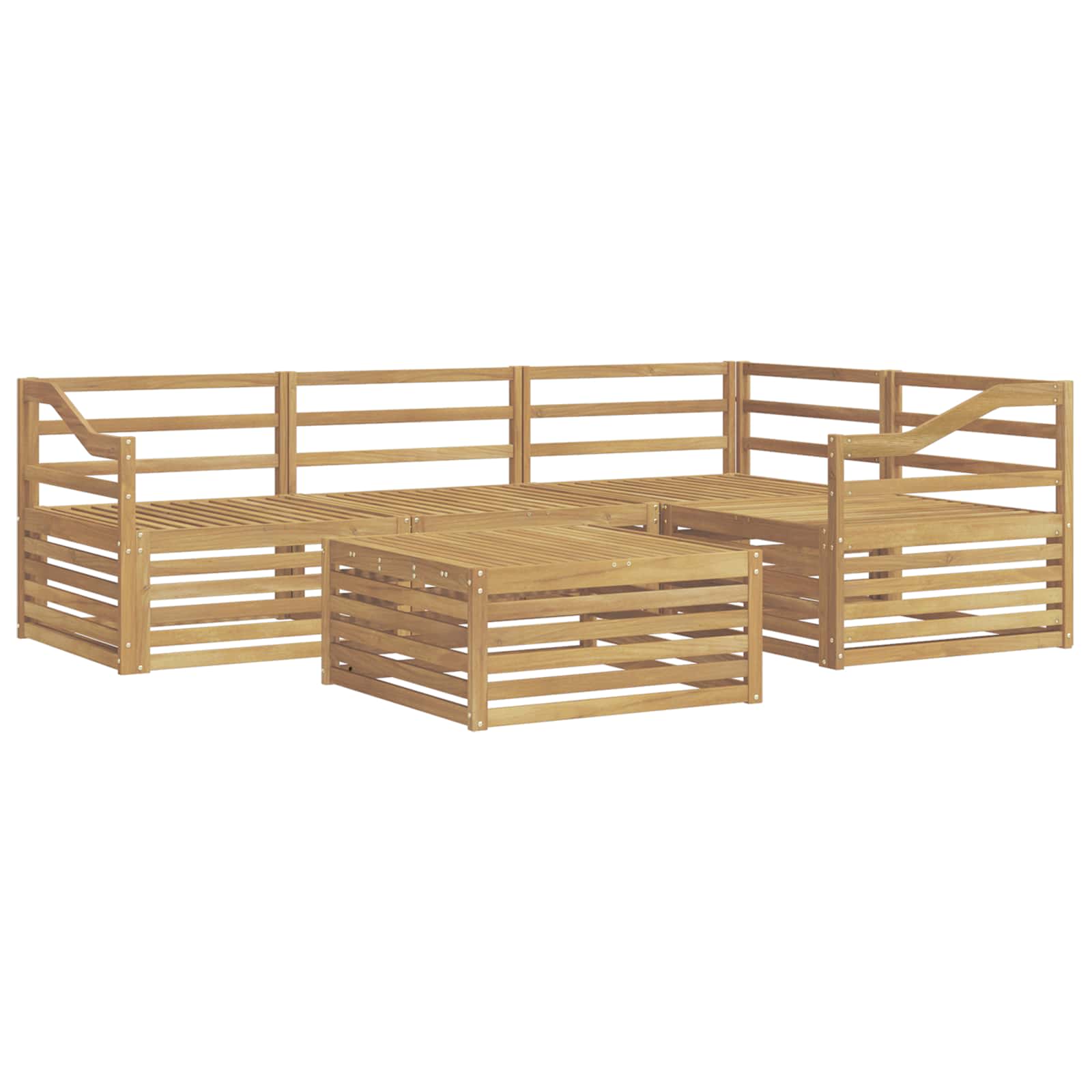 Σειρά Καναπέ Εξωτερικού 5 pcs Λευκό 79 x 79 x 37 εκ - Pakobazaar