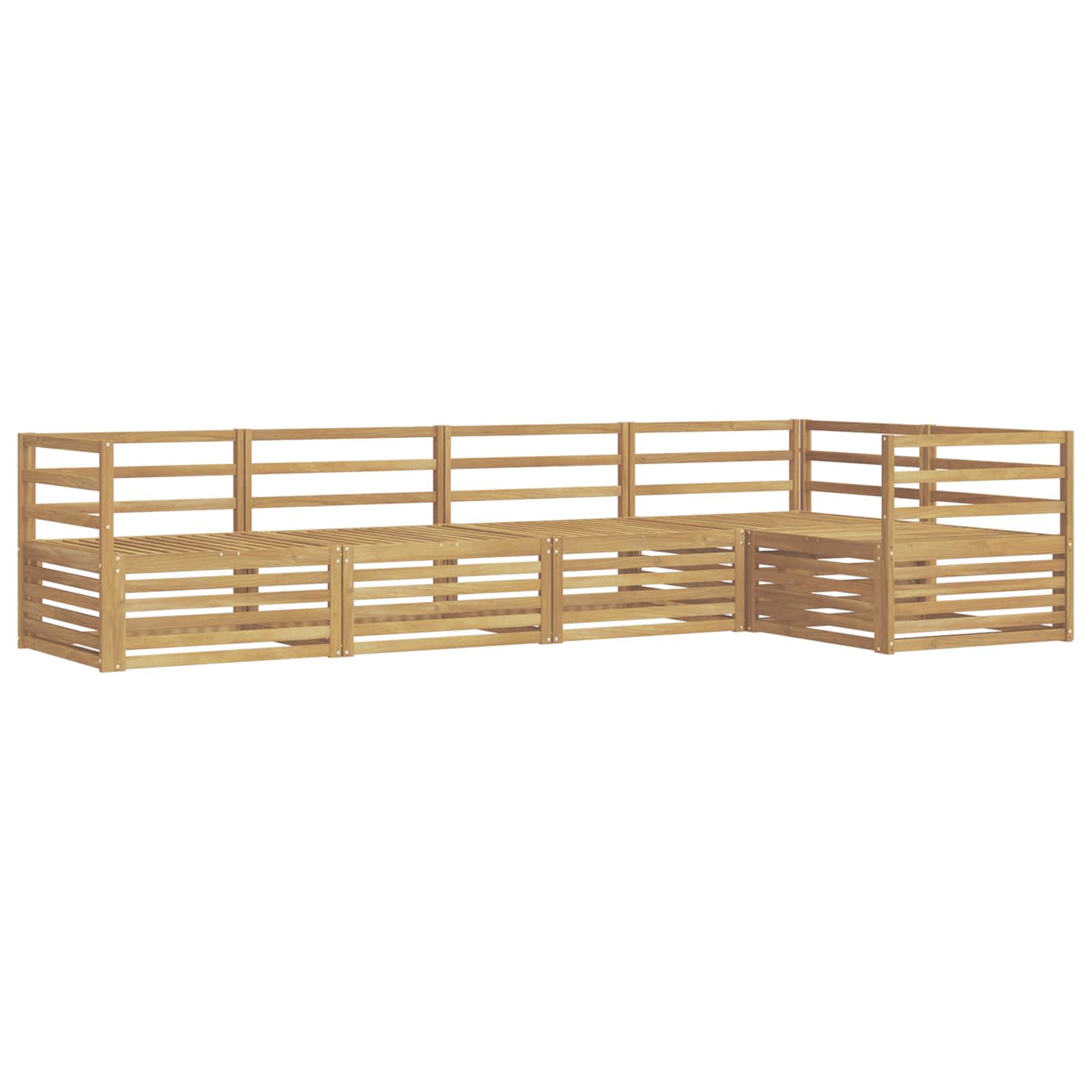 Σειρά Καναπέ Εξωτερικού 5 pcs Λευκό 325 x 166,5 x 73 εκ - Pakobazaar