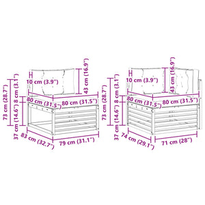 Σειρά Καναπέ Εξωτερικού 6 pcs Λευκό και Ανοιχτό Γκρι - Pakobazaar