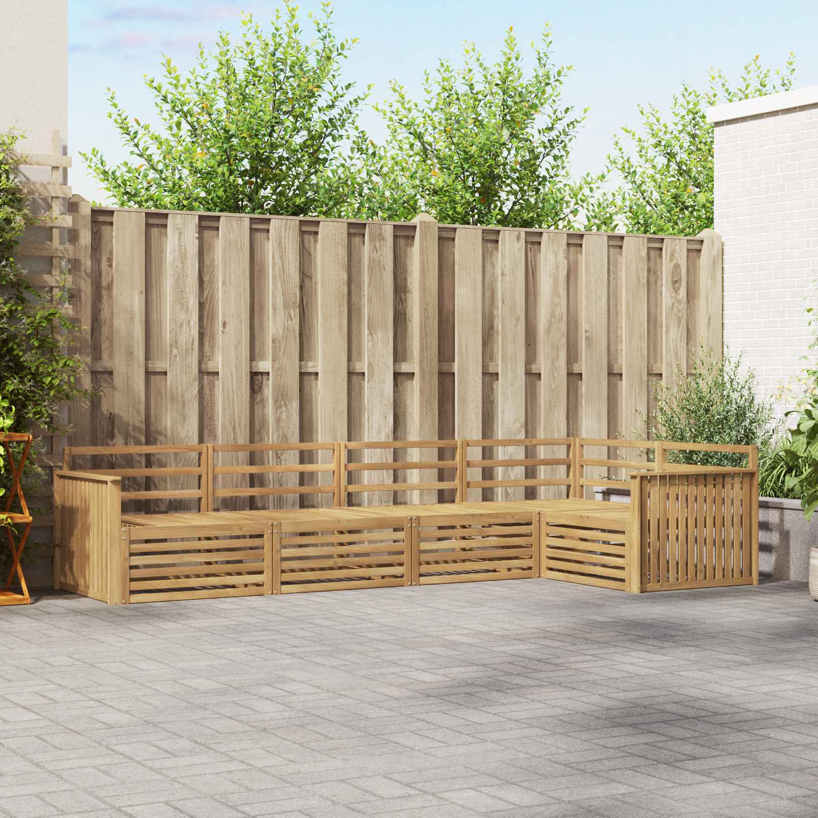 Σειρά Καναπέ Εξωτερικού 5 pcs Λευκό 327 x 168,5 x 73 cm - Pakobazaar