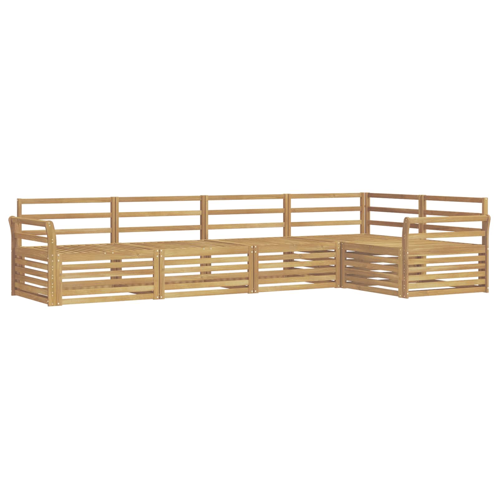 Σειρά Καναπέ Εξωτερικού 5 pcs Λευκό 329 x 170,5 x 73 cm