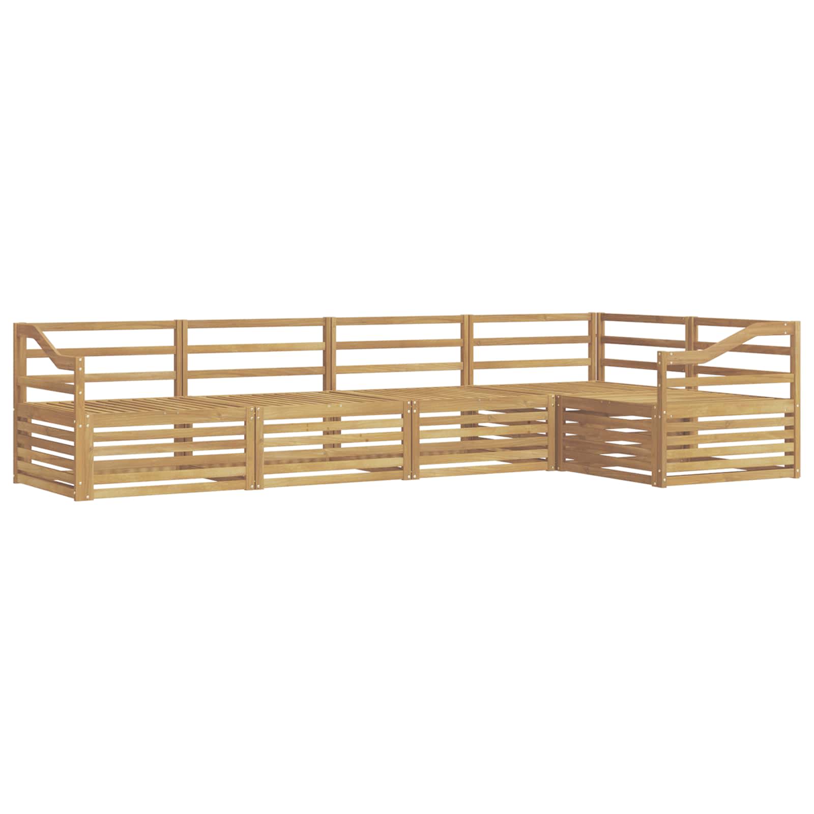 Σειρά Καναπέ Εξωτερικού 5 pcs Λευκό 325 x 166,5 x 73 εκ - Pakobazaar