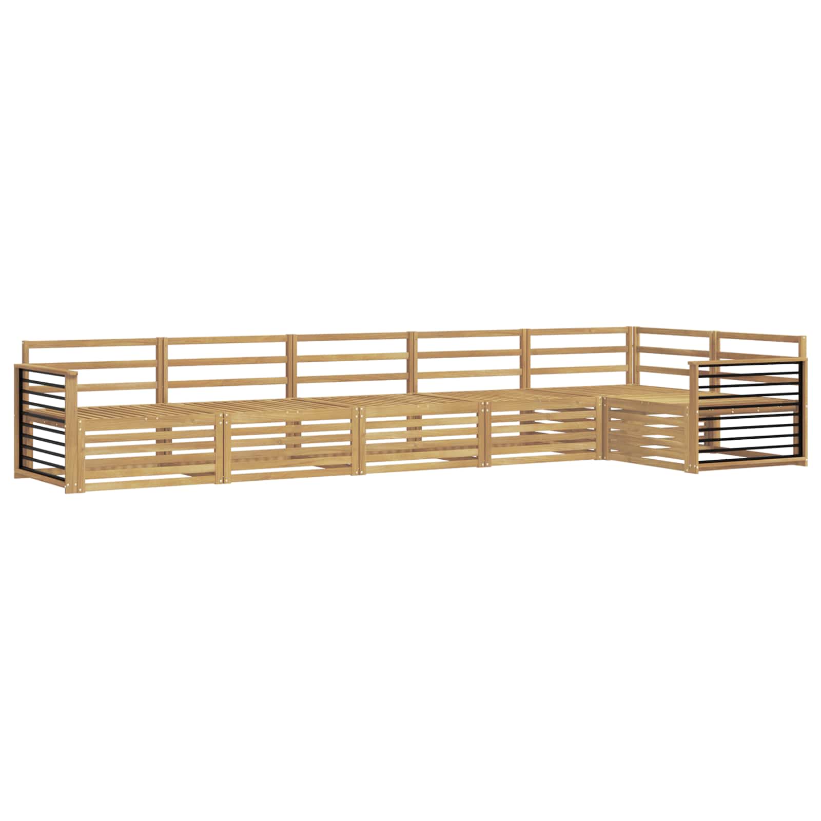 Σειρά Καναπέ Εξωτερικού 6 pcs Λευκό 406 x 168,5 x 73 εκ.