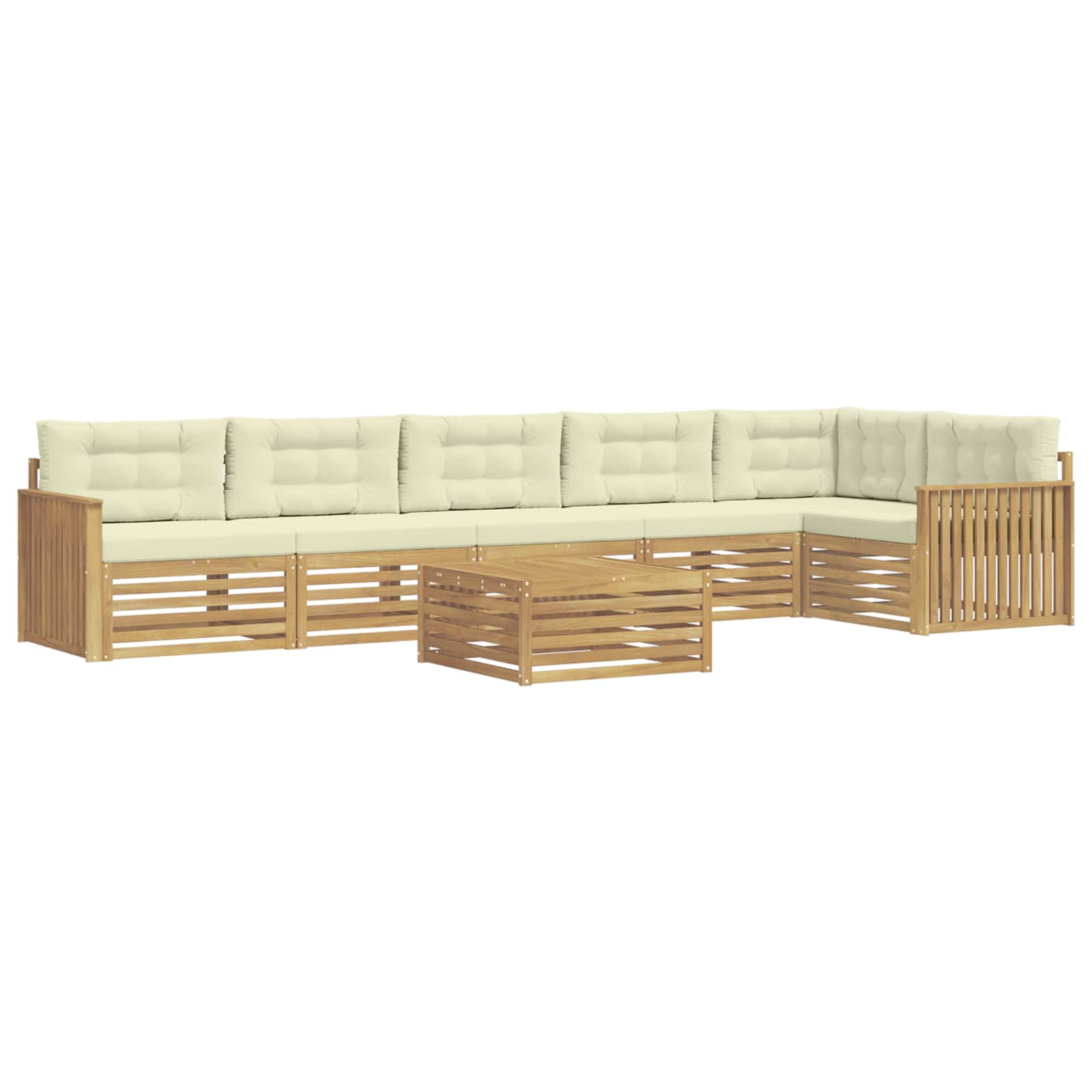 Σειρά Καναπέ Εξωτερικού 7 pcs Λευκό και Κρεμ 79 x 79 x 37 εκ - Pakobazaar