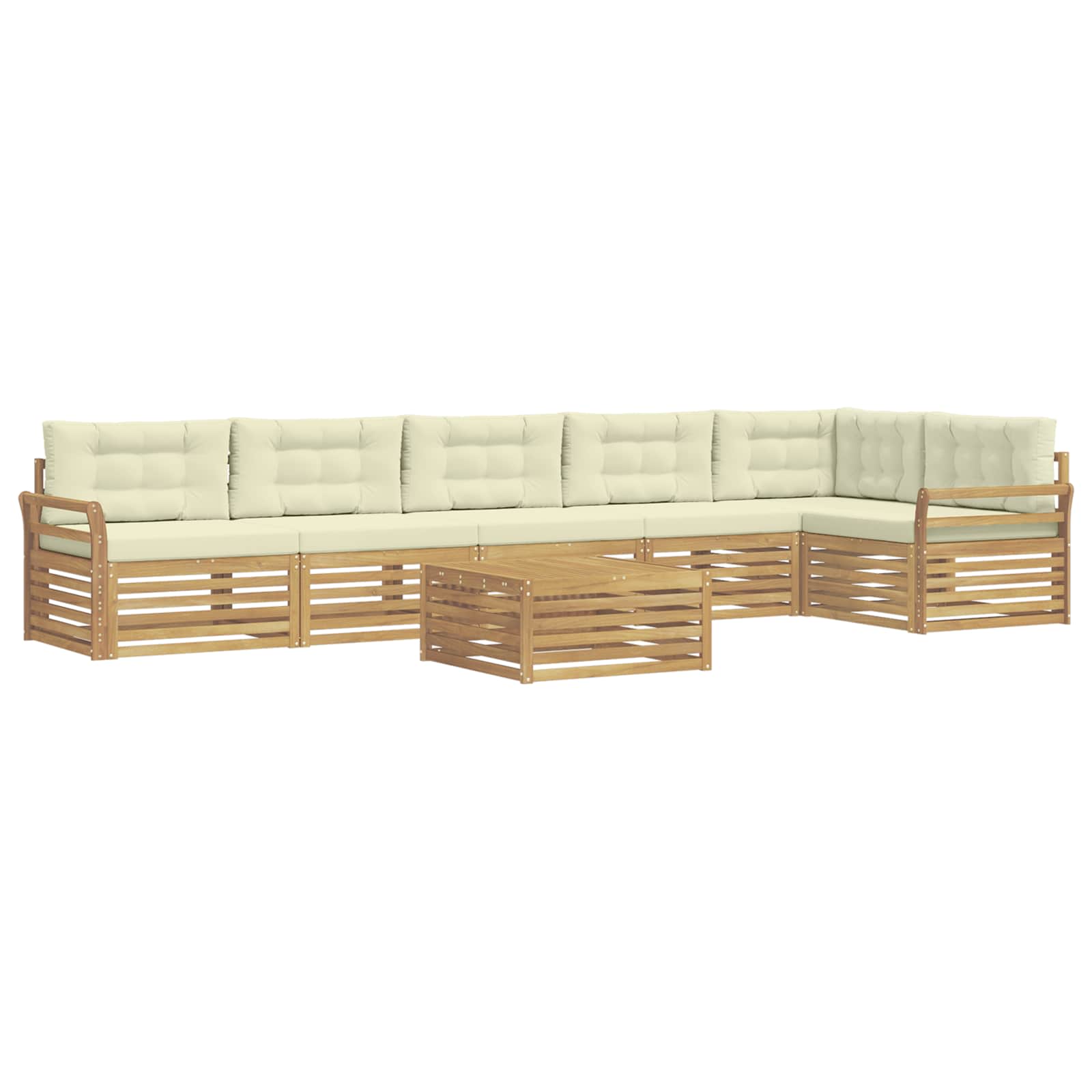 Σειρά Καναπέ Εξωτερικού 7 pcs Λευκό και Κρεμ 79 x 79 x 37 εκ - Pakobazaar
