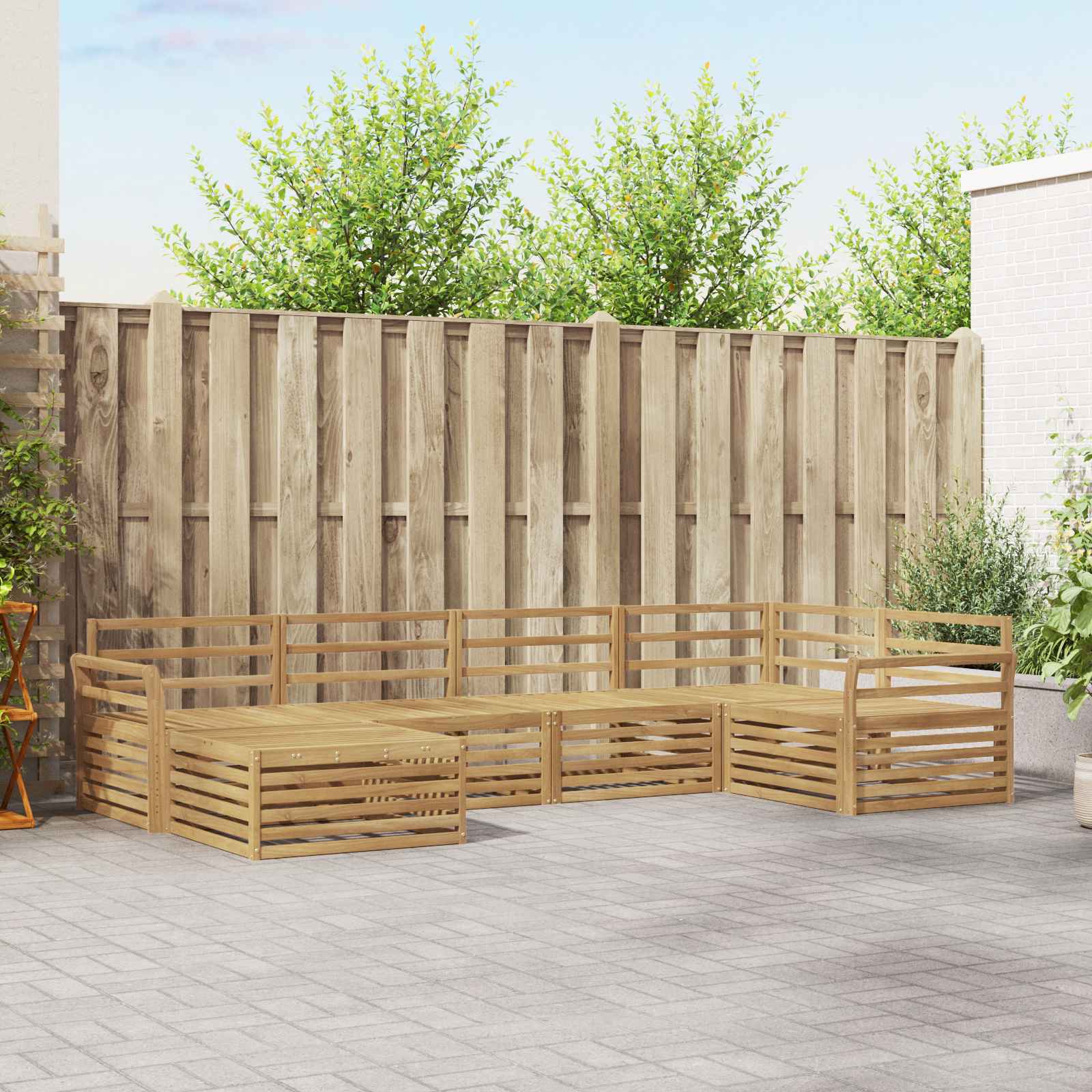 Σειρά Καναπέ Εξωτερικού 6 pcs Λευκό 329 x 170,5 x 73 cm