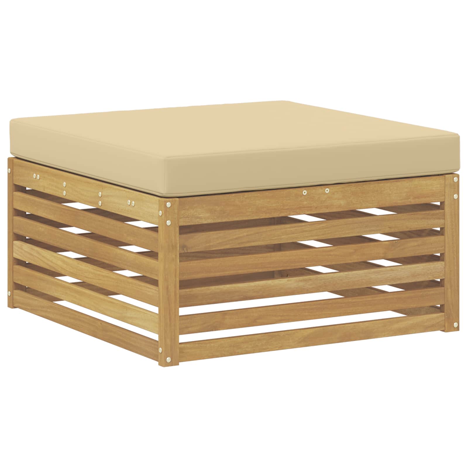 Σειρά Καναπέ Εξωτερικού 8 pcs Λευκό και Μπεζ Πολυεστέρας - Pakobazaar