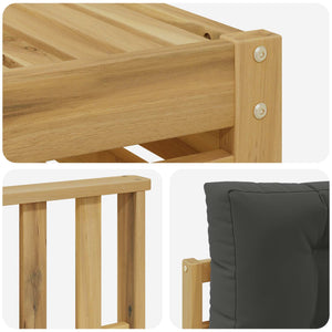 Σειρά Καναπέ Εξωτερικού με μαξιλάρι 8 pcs Άσπρο και Ανθρακί - Pakobazaar