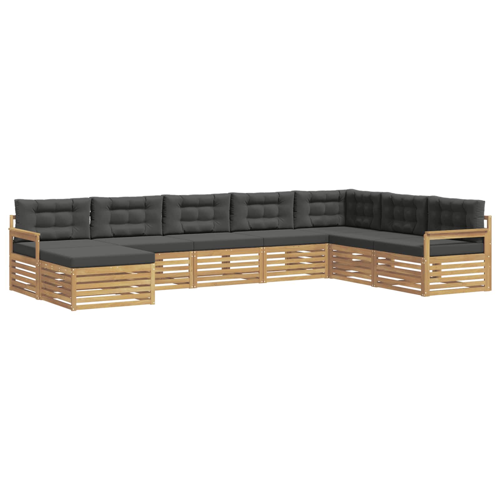 Σειρά Καναπέ Εξωτερικού με μαξιλάρι 8 pcs Άσπρο και Ανθρακί - Pakobazaar