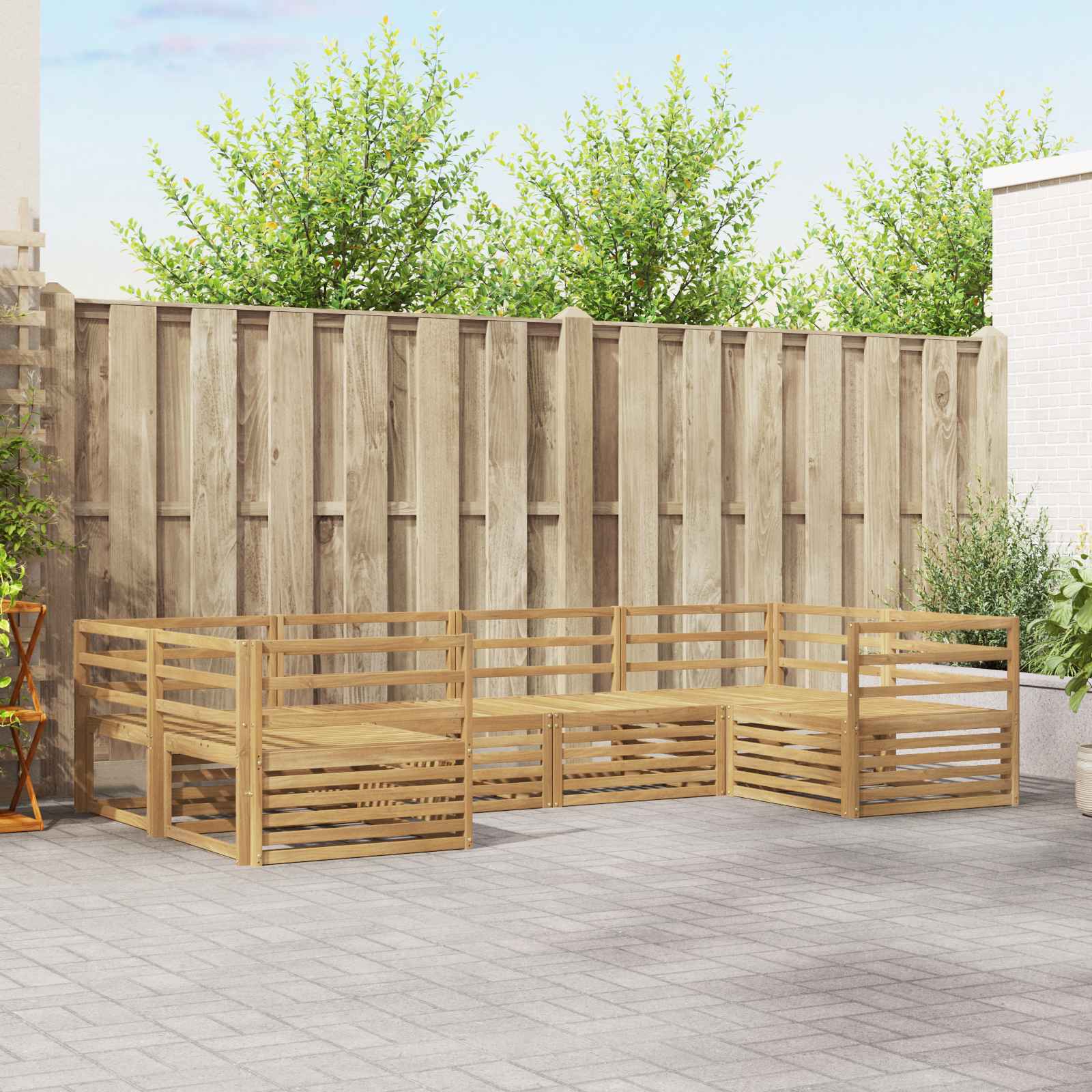 Σειρά Καναπέ Εξωτερικού 6 pcs Λευκό 325 x 166,5 x 73 εκ - Pakobazaar