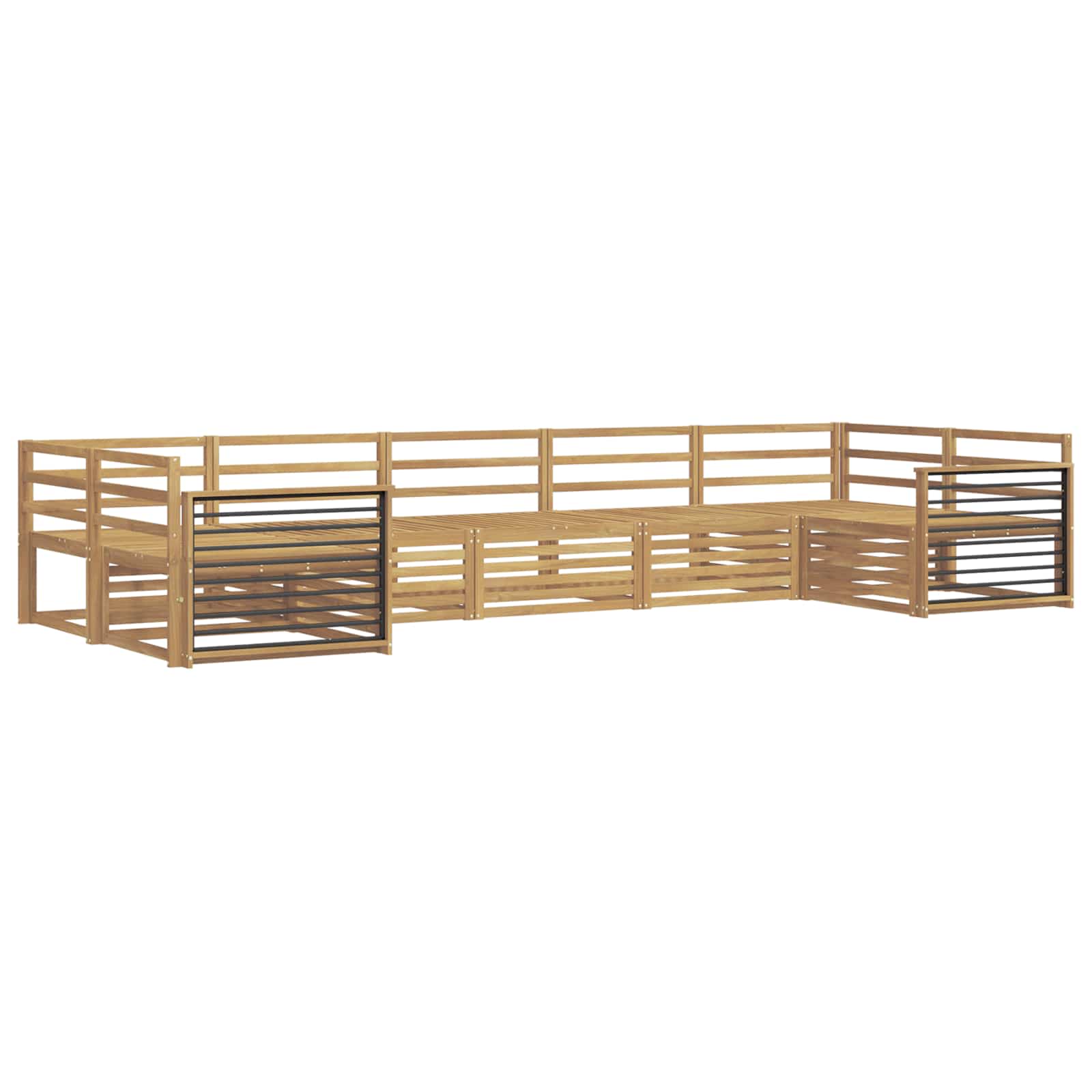 Σειρά Καναπέ Εξωτερικού 7 pcs Λευκό 404 x 168,5 x 73 εκ - Pakobazaar