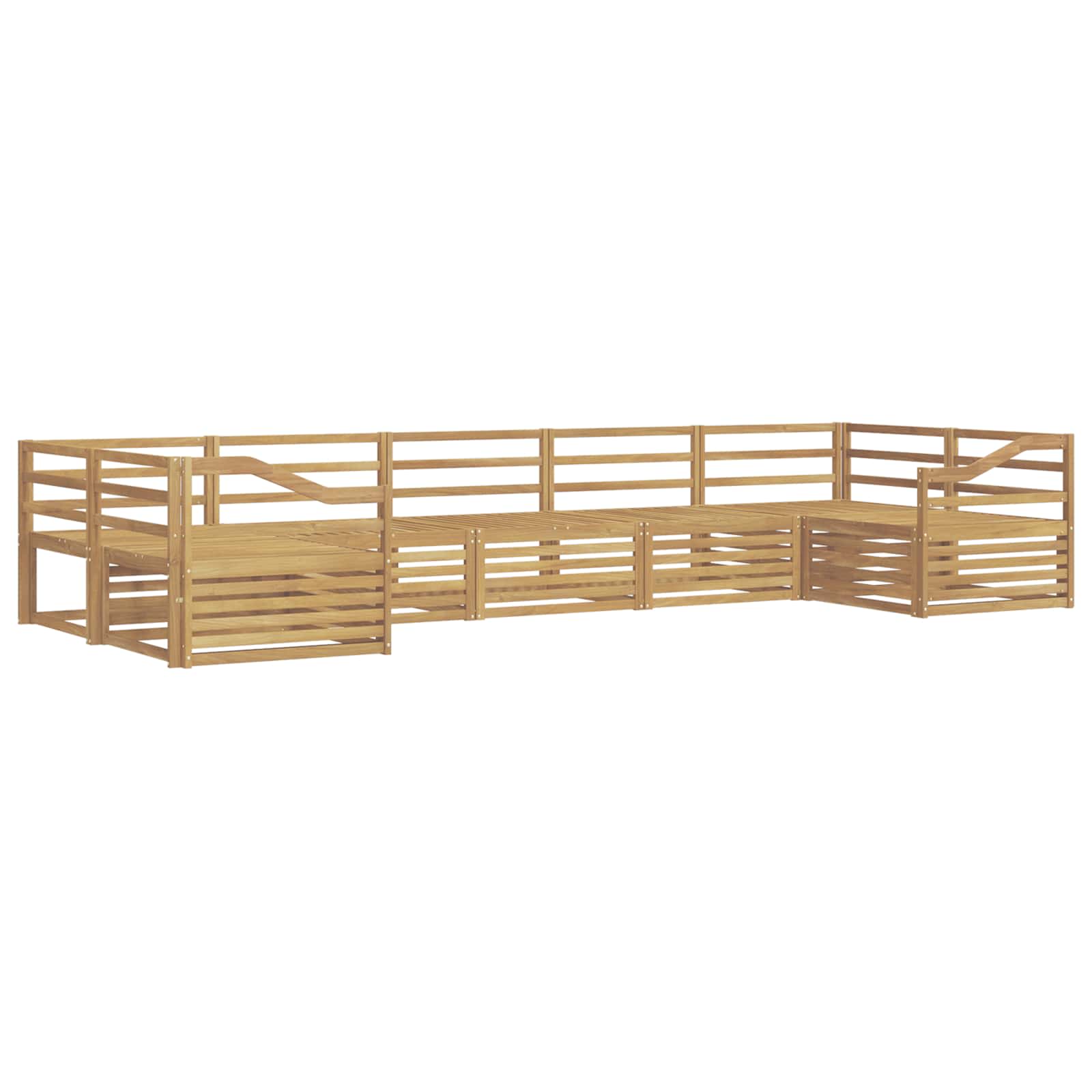 Σειρά Καναπέ Εξωτερικού 7 pcs Λευκό 404 x 166,5 x 73 εκ. - Pakobazaar