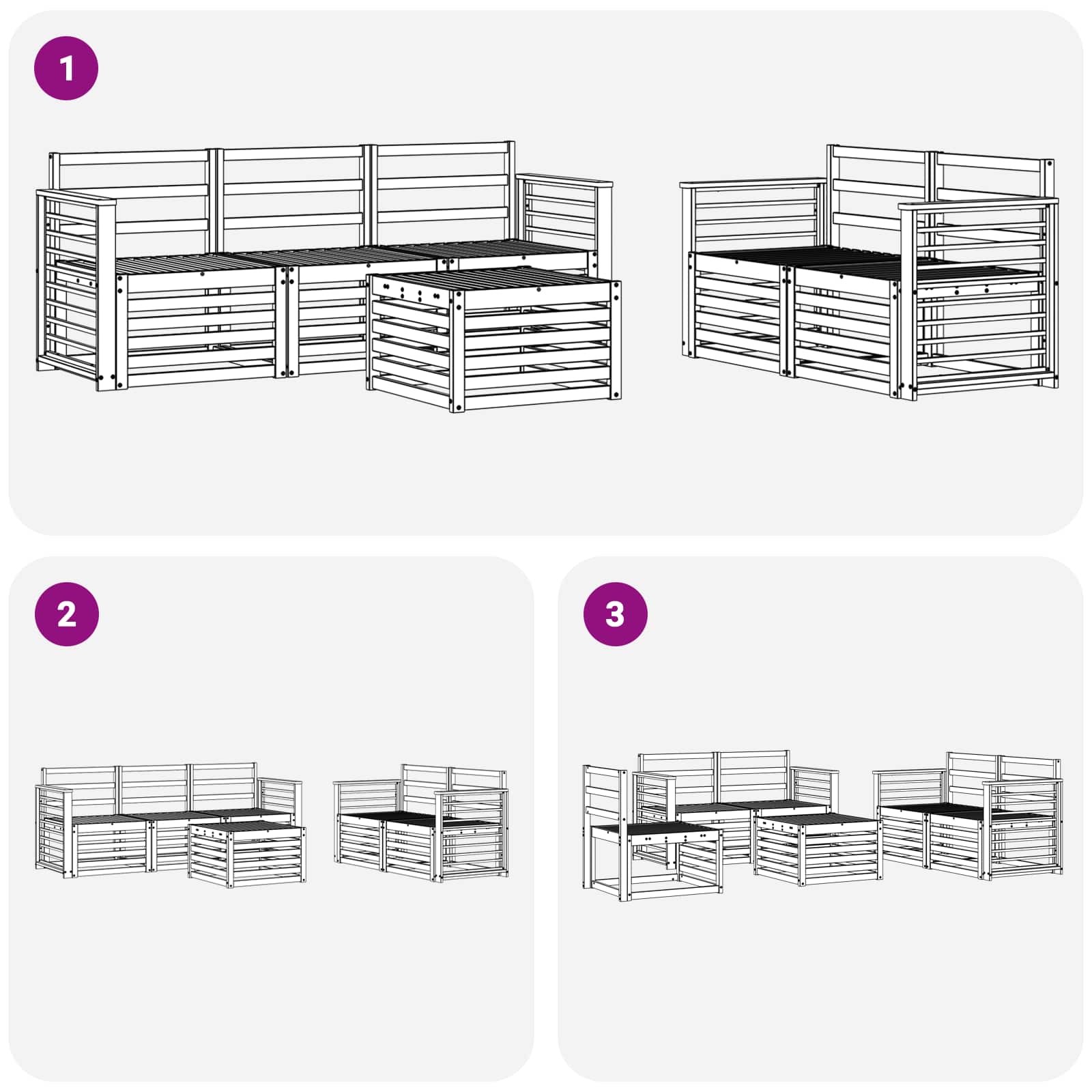 Σετ Καναπέ Στερεό Ξύλο Ακακίας - Pakobazaar