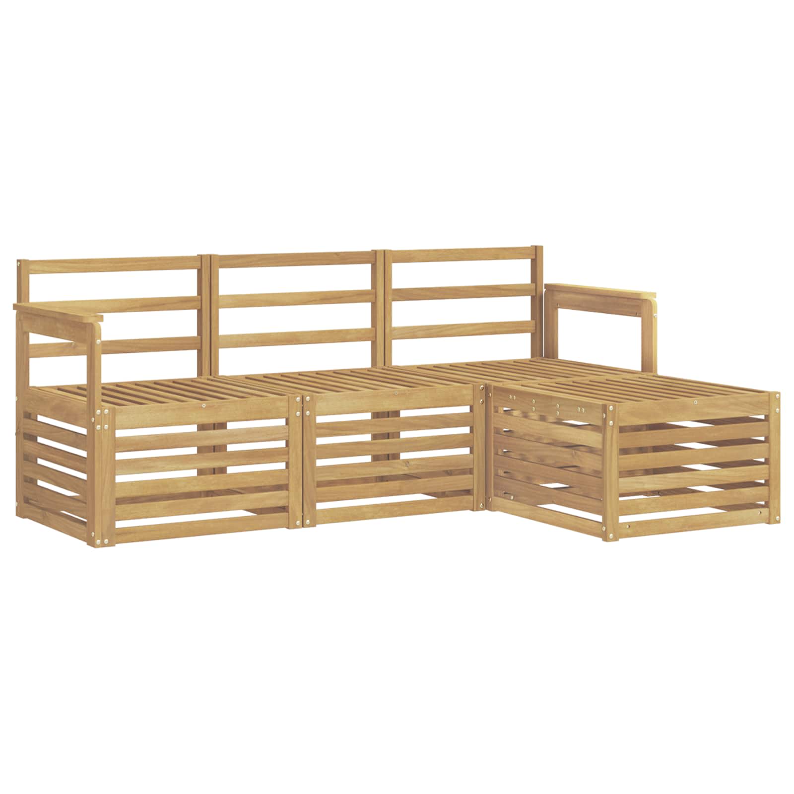 Σειρά Καναπέ Εξωτερικού 4 pcs Λευκό 189,5 x 122,5 x 73 εκ - Pakobazaar