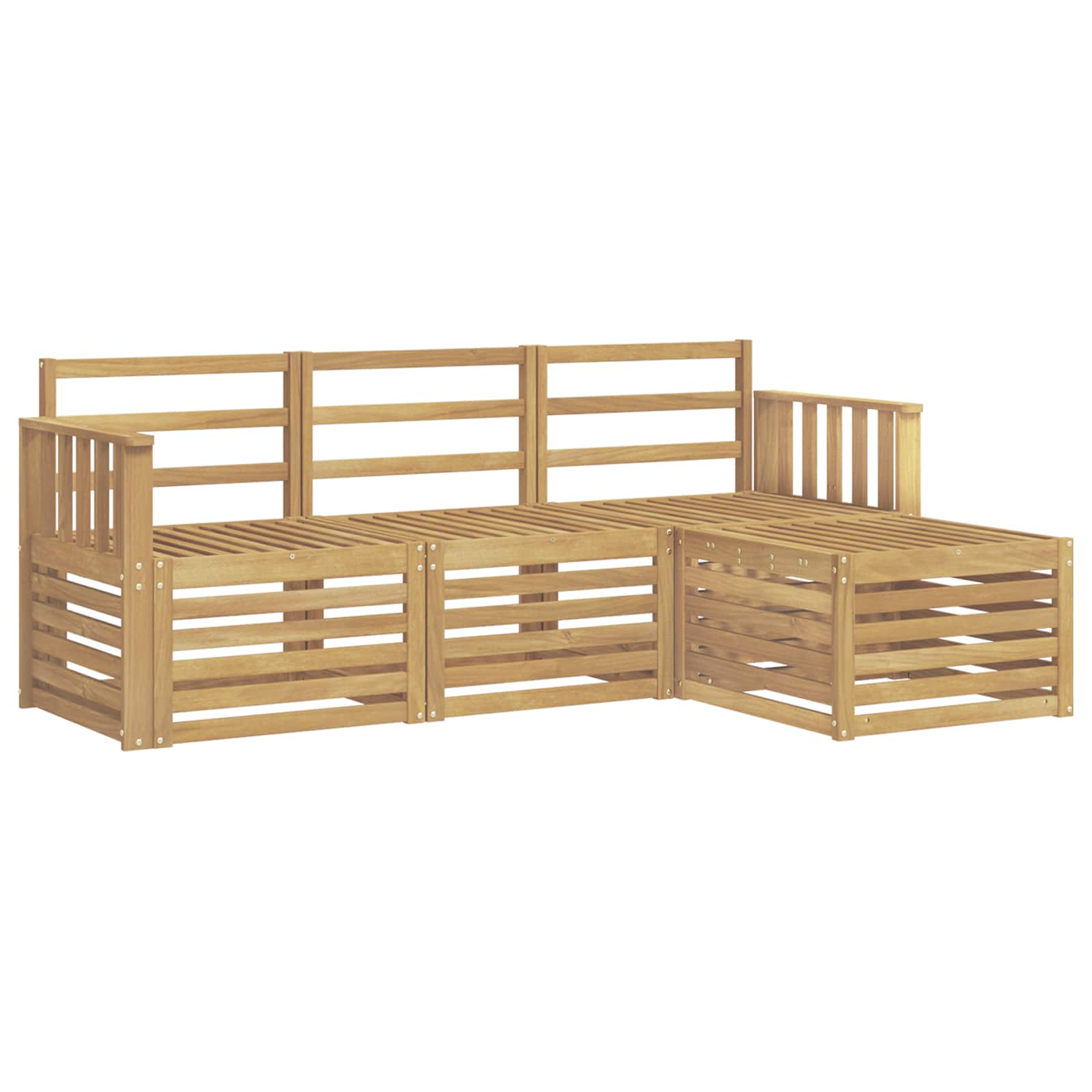 Σειρά Καναπέ Εξωτερικού 4 pcs Λευκό 189,5 x 122,5 x 73 εκ - Pakobazaar