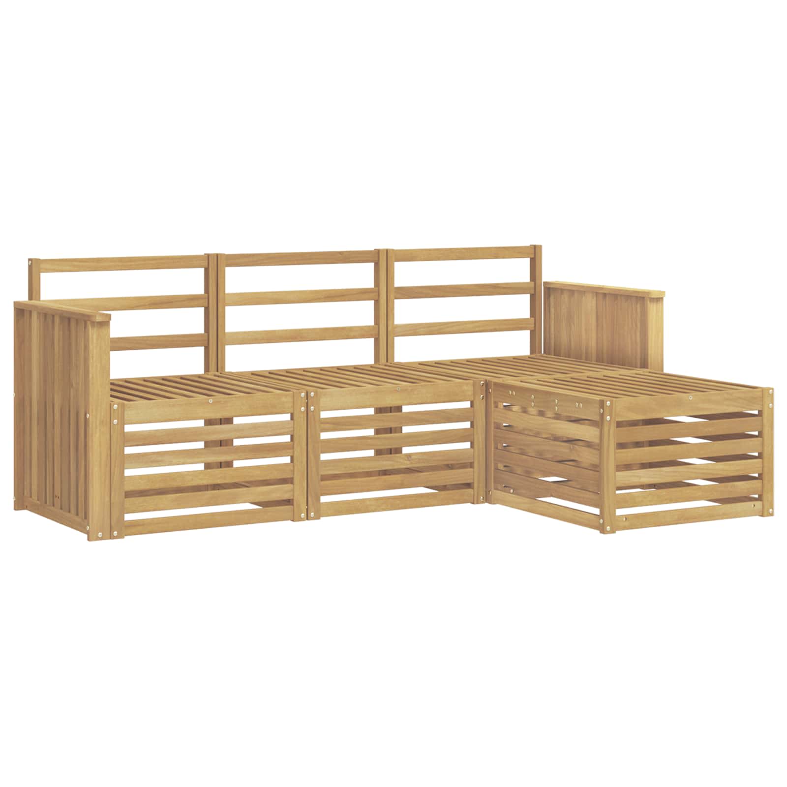 Σειρά Καναπέ Εξωτερικού 4 pcs Λευκό 189,5 x 122,5 x 73 εκ - Pakobazaar