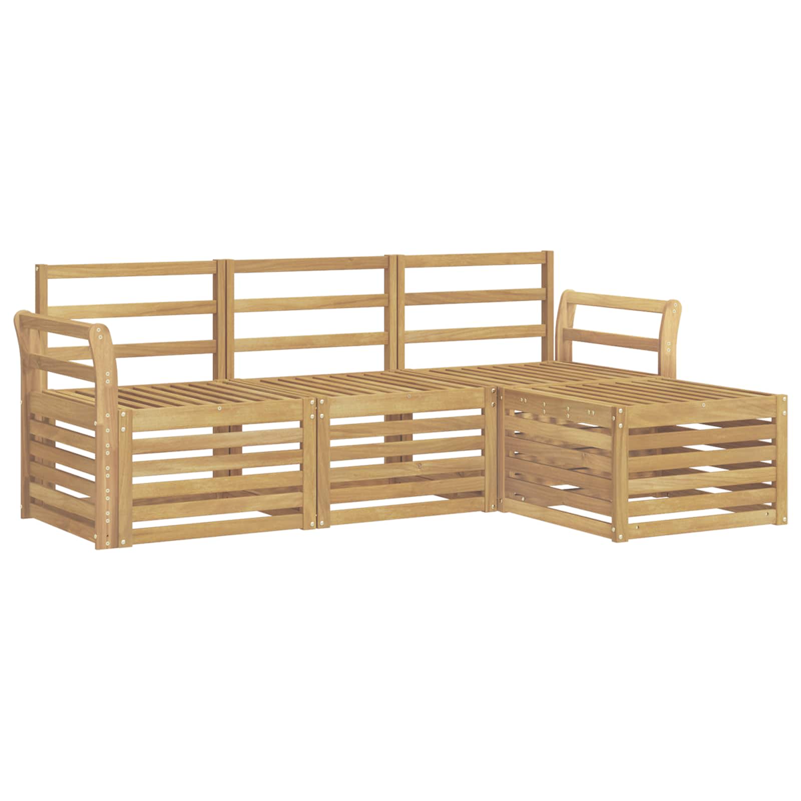 Σειρά Καναπέ Εξωτερικού 4 pcs Λευκό 193,5 x 122,5 x 73 εκ - Pakobazaar