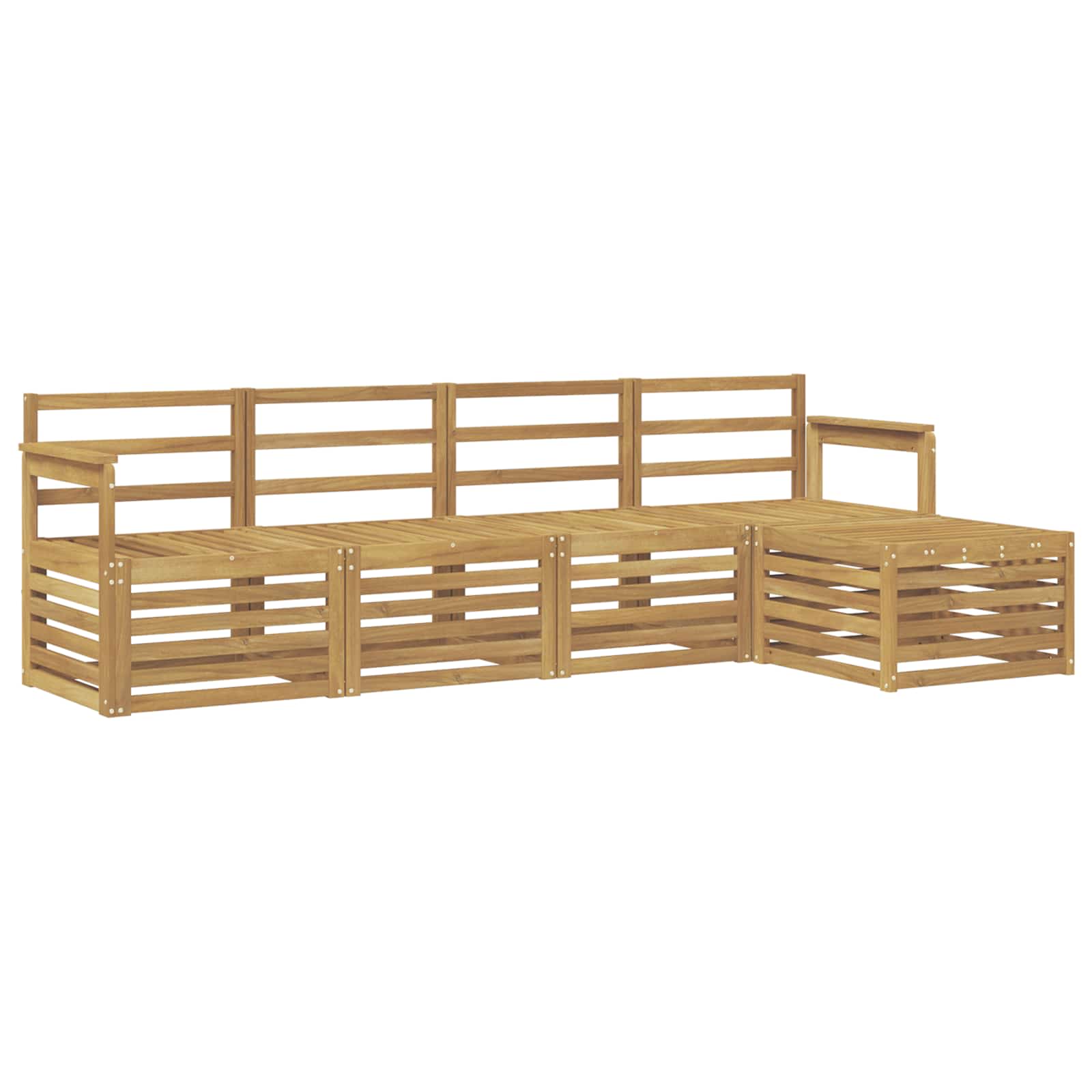 Σειρά Καναπέ Εξωτερικού 5 pcs Λευκό 249 x 122,5 x 73 εκ - Pakobazaar