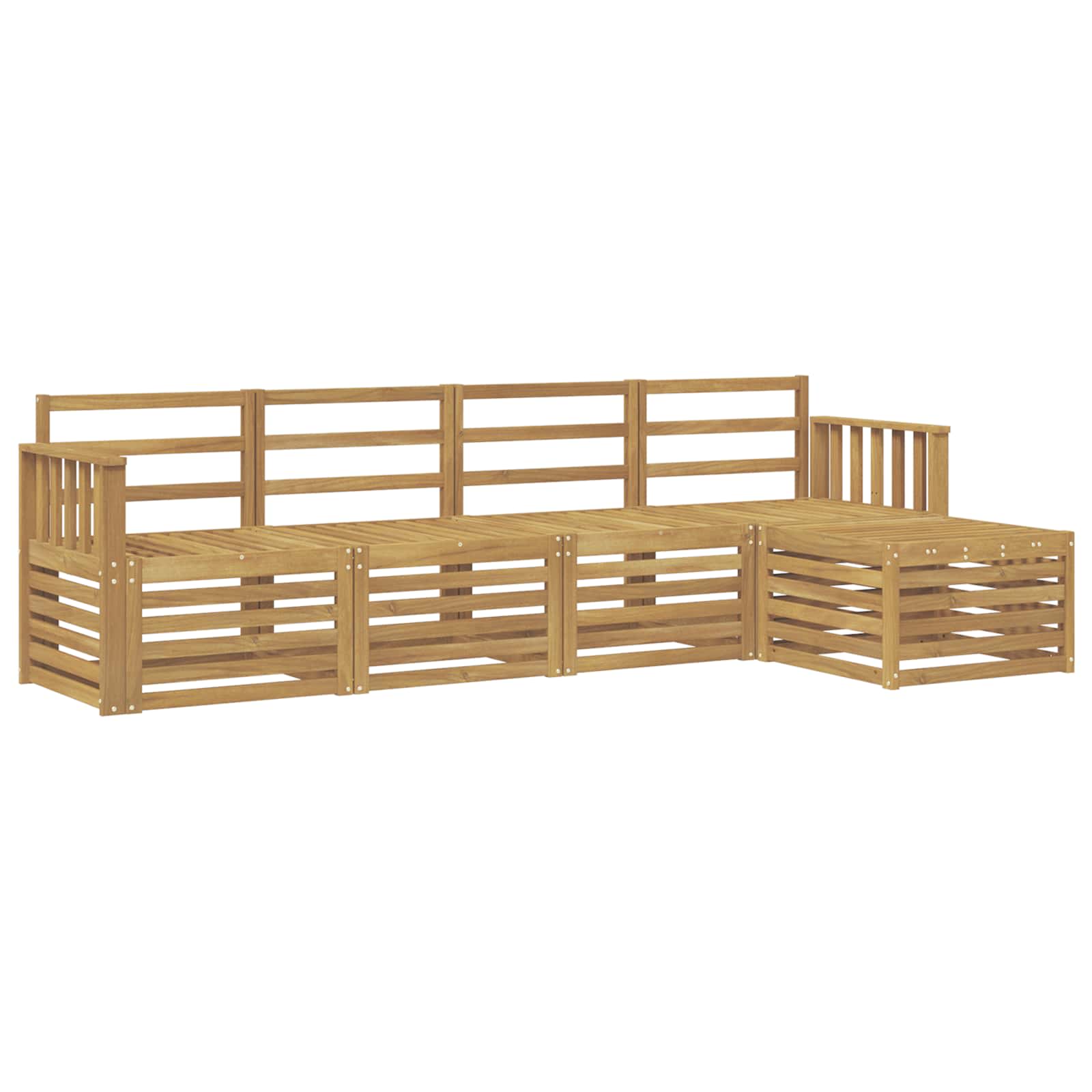 Σειρά Καναπέ Εξωτερικού 5 pcs Λευκό 249 x 122,5 x 73 εκ - Pakobazaar