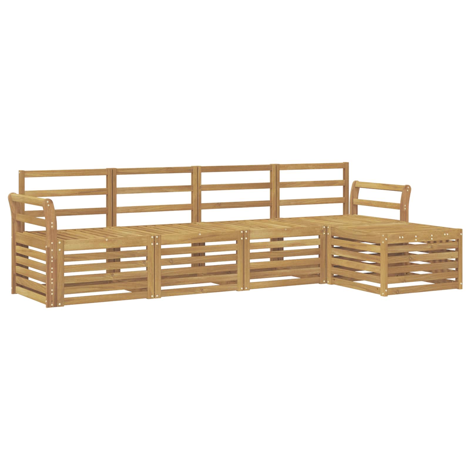Σειρά Καναπέ Εξωτερικού 5 pcs Λευκό 253 x 122,5 x 73 εκ. - Pakobazaar