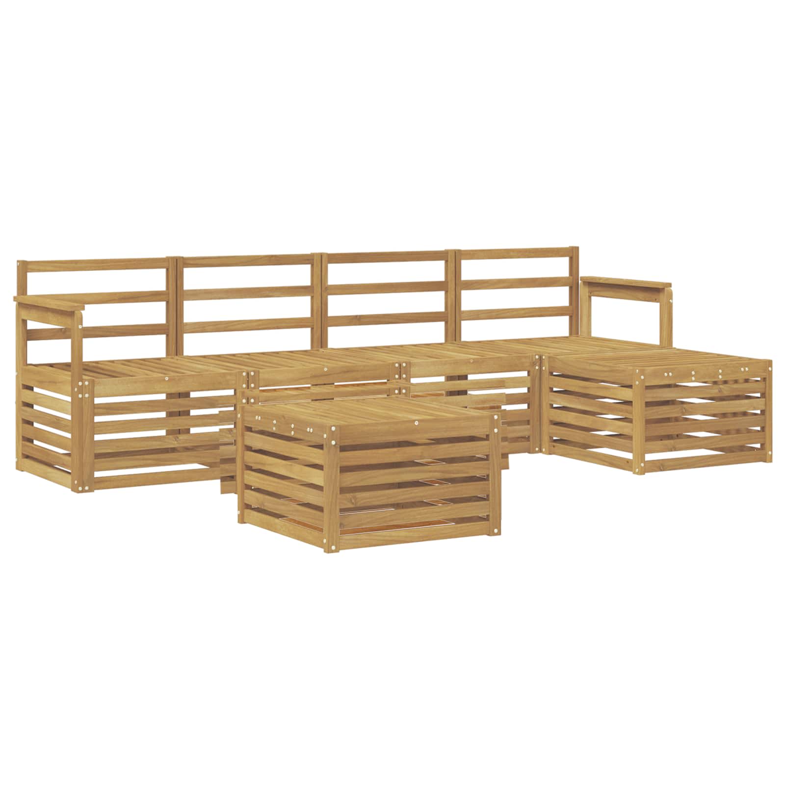 Σειρά Καναπέ Εξωτερικού 6 pcs Λευκό 59 x 59 x 37 εκ - Pakobazaar