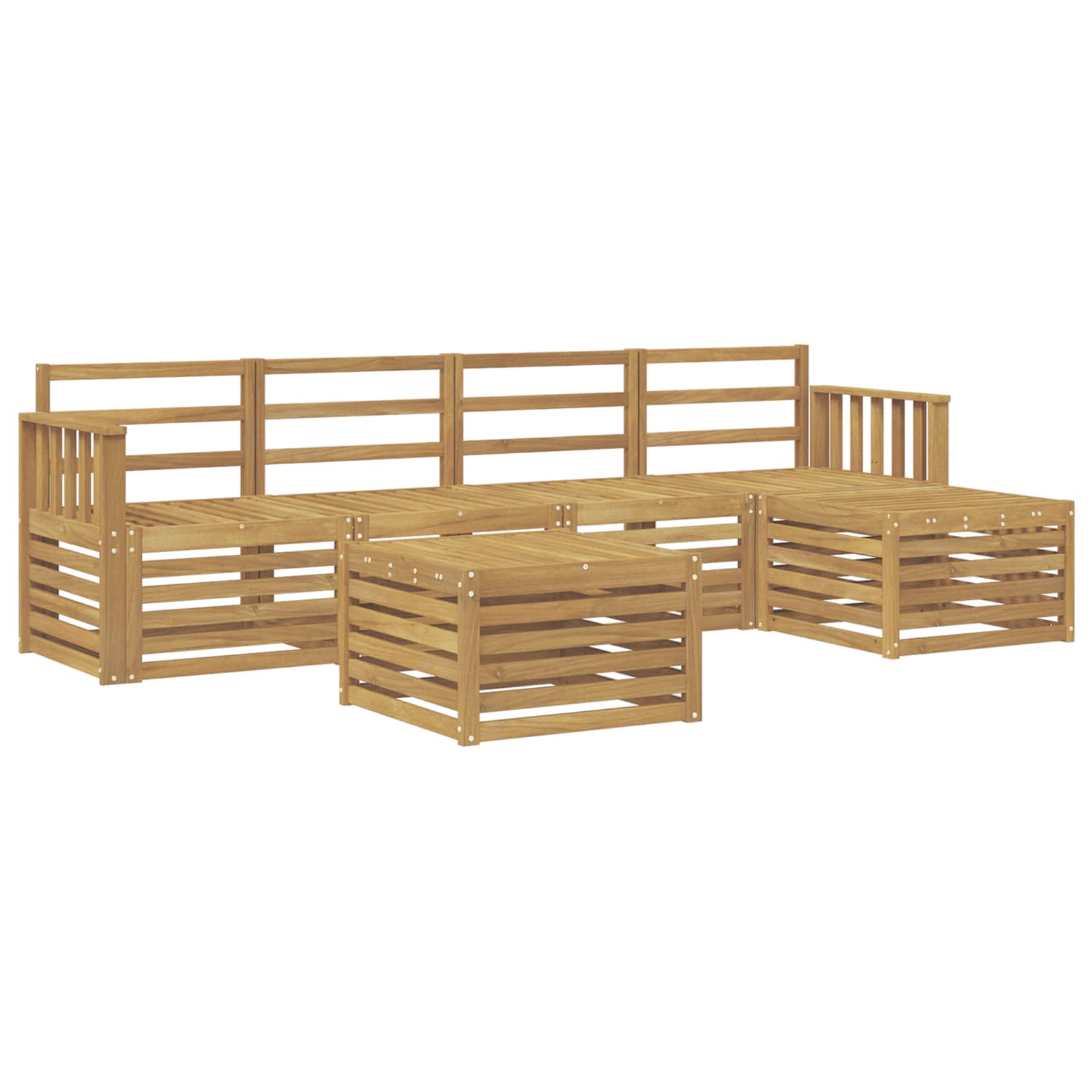 Σειρά Καναπέ Εξωτερικού 6 pcs Λευκό 59 x 59 x 37 εκ - Pakobazaar