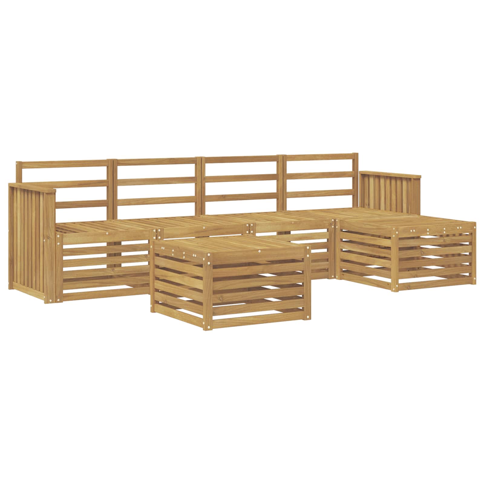 Σειρά Καναπέ Εξωτερικού 6 pcs Λευκό 59 x 59 x 37 εκ - Pakobazaar