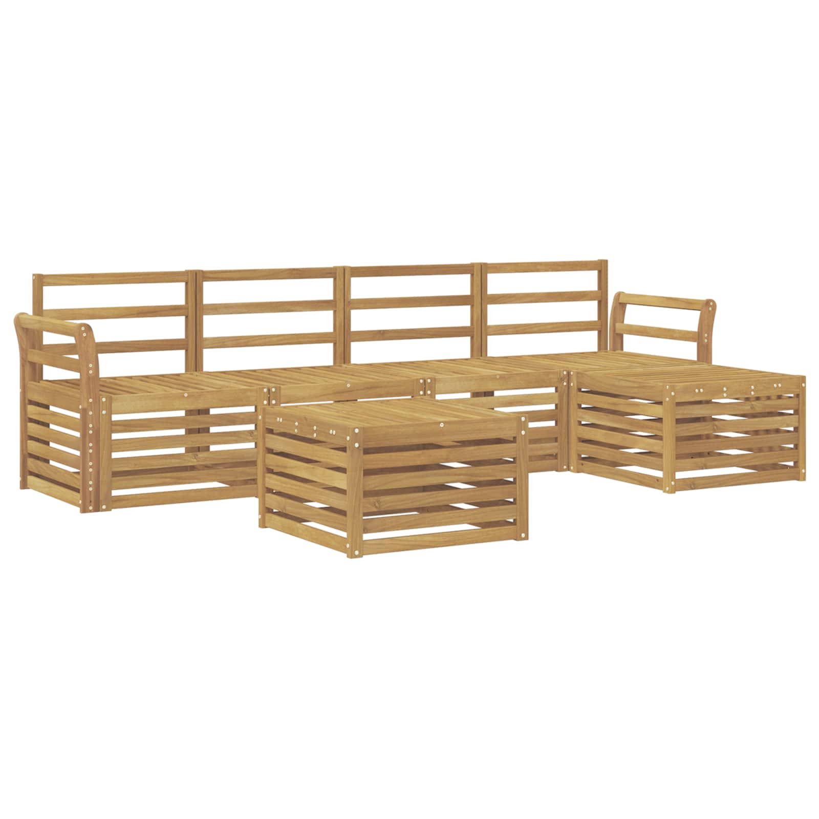 Σειρά Καναπέ Εξωτερικού 6 pcs Λευκό 59 x 59 x 37 εκ - Pakobazaar