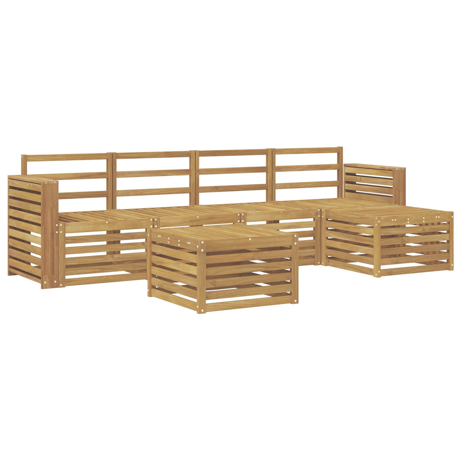 Σειρά Καναπέ Εξωτερικού 6 pcs Λευκό 59 x 59 x 37 εκ - Pakobazaar